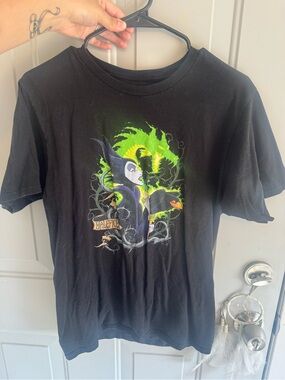 Disney Maleficent Black Graphic Tee - Neon Green Accent women
